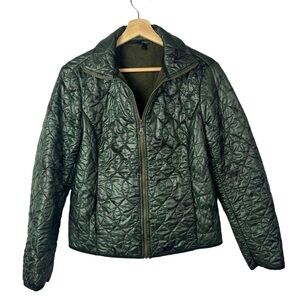 Anthropologie DREW Green Camp Camo Quilted Jacket L